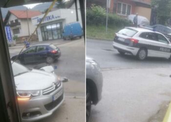 Saobraćajka u Tuzli: Učestvovalo više putničkih vozila i plicijski motocikl