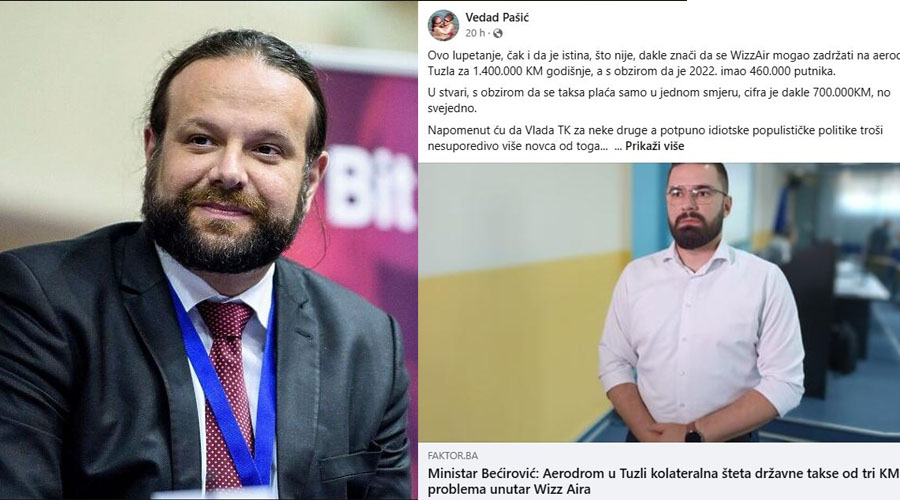 Dekan Prirodno-matematičkog fakulteta u Tuzli Vedad Pašić prozvao Vladu TK i ministra Bećirovića zbog Aerodroma Tuzla Dekan Prirodno-matematičkog fakulteta u Tuzli Vedad Pašić prozvao Vladu TK i ministra Bećirovića zbog Aerodroma Tuzla