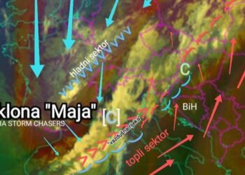 BiH će danas zahvatiti ciklona “Maja”: Stiže nevrijeme s kišom i grmljavinom