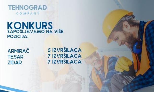 ˝Tehnograd-company˝: Prijem 19 radnika ˝Tehnograd-company˝: Prijem 19 radnika