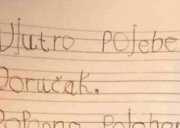 Mali Dalmatinac prilikom pisanja zadaće pomiješao je d i b, rezultat je urnebesan
