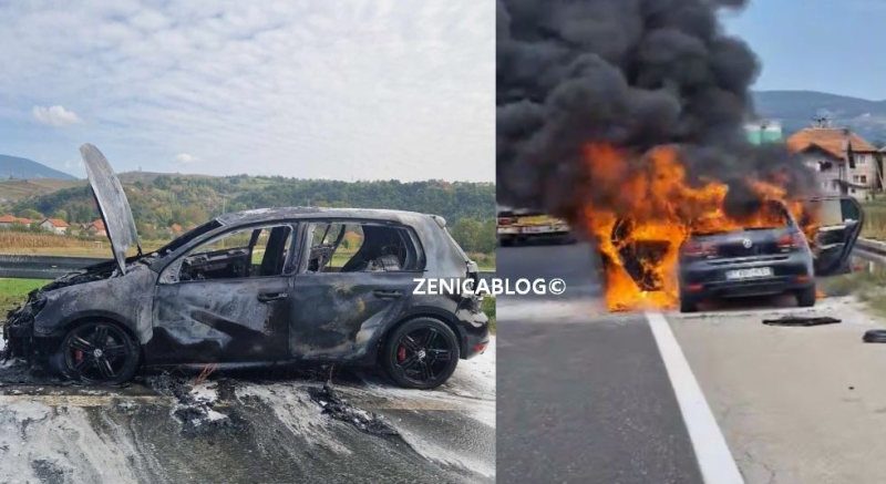 I Golfovi gore, zar ne? Požar na autoputu A1, potpuno izgorio “Golf” (VIDEO) I Golfovi gore, zar ne? Požar na autoputu A1, potpuno izgorio “Golf” (VIDEO)