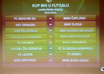 Poznati parovi osmine finala Kupa BiH u futsalu
