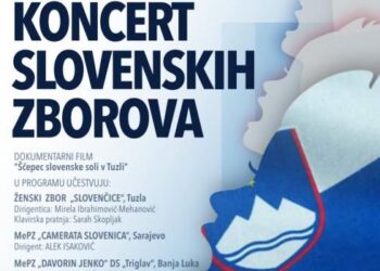 Najava koncerta slovenskih zborova