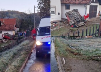 Tuzla: Teška saobraćajna nesreća u Par Selu – Vozilo sletjelo u dvorište i udarilo u kuću