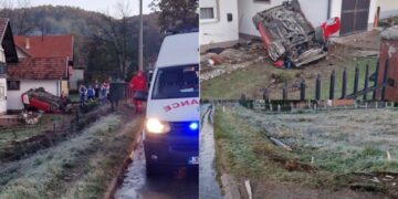 Tuzla: Teška saobraćajna nesreća u Par Selu – Vozilo sletjelo u dvorište i udarilo u kuću
